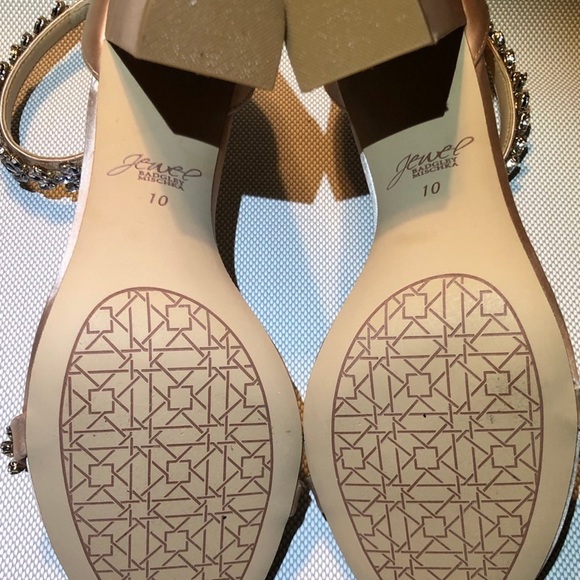 Heels Bradgley Mischka JEWEL sz 10 Ankle Strap Evening Heels Chunky Satin - Picture 4 of 6